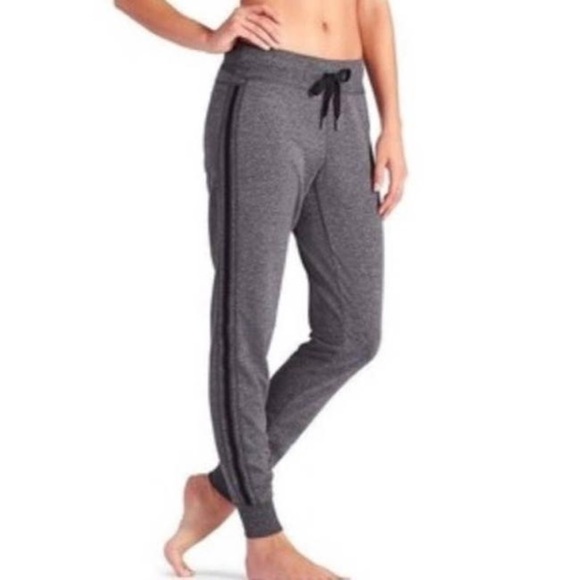 Athleta LAX Gray Jogger Sweat Pants Striped M - Picture 1 of 5